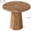 LITTLE TREE 31.5" Round Dining Table for 4, Wood Kitchen Table for Dining Room, Small Dinner Table with Wooden Tabletop and Octagonal Base for Apartments, Office & Restaurants, Deep Brown (Oak Brown), 30.71" D x 62.99" W x 35.43" H