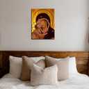 ARNLRDYA Mary Icon Wall Art Orthodox Jesus Icon Wall Decor Prayer Room Poster Religion Picture Christianity Painting Canvas Print for Home Bedroom Decoration with Frame Ready to Hang(12''Wx16''H)