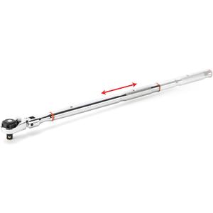 Steel Vision [Made in Taiwan 1/2" Dr. Flex Head Extendable Ratchet/Breaker Bar Combo, Fine 72-Tooth Extra Long Ratchet, Handle Extends (17-1/2" to 24") w/push button