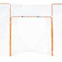 EZGoal Lacrosse Folding Goal with Backstop and Targets, Orange, 6' x 6'