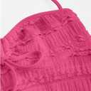 SOLY HUX Women's Peplum Halter Crop Tops Y2K Drawstring Tie Ruched Dressy Casual Spaghetti Strap Cami Top (Pink, M)
