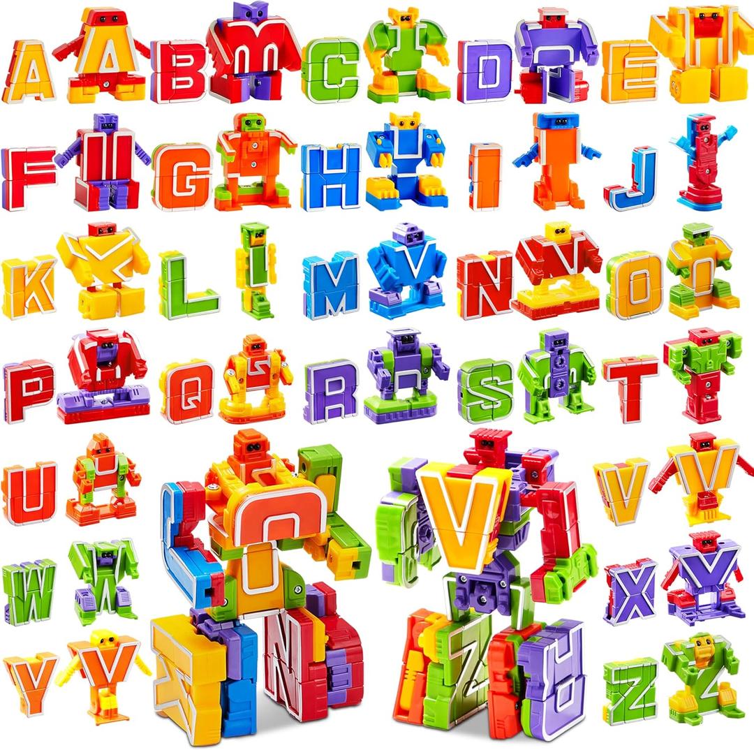 JOYIN Alphabet Robots Toys for Kids, ABC Learning Toys, Alphabots, Letters, Toddlers Education Toy, Carnival Prizes, Easter Basket Stuffers, Treasure Box and Prize for Classroom
