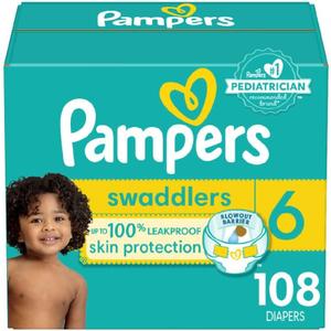 Pampers Baby Diapers - Swaddlers - Size 6, 108 Count, Ultra Absorbent Disposable Infant Diaper