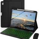 TnbonGip Keyboard Case for iPad A16 11th Generation 2025 / 10th Generation 2022, Mouse and 7 Colors Backlit Detachable Keyboard, Adjustable Stand Built in S Pen Holder, Auto-Sleep/Wake Feature, Black