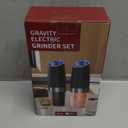 CIRCLE JOY Gravity Electric Salt and Pepper Grinder Set Automatic Salt and Pepper Grinder Set with LED Light, Battery Operated, Adjustable Coarseness, Large Capacity, for Home Kitchen BBQ