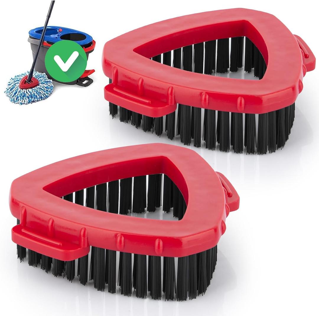 2 x Scrubber Mop Head for O Cedar RinseClean 2-Tank System, Scrub Brush Compatible with O Cedar Spin Mop Stiff Bristle, Mop Brush for Bathroom Kitchen Wall Tile, No Include Mop Handle and Base, 2 Pack