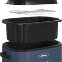 Sunvivi 28 Quart Electric Roaster Oven Turkey Roaster with Lid Electric Roasters with Removable Pan Large Roaster,Visible & Self-basting Lid, Fast Heating & Thaw/warming Setting,Dark Blue