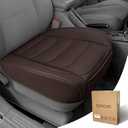 BOPUOVRE Car Seat Cover for Luxury & Comfort - PU Leather, Anti-Slip, Full Wrap Protection with Storage Pocket for Bottom Cushion - Universal Fit for 95% of Vehicles (Coffee Color, 1 Piece)