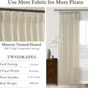 Linen Curtains 100 Inches Long for Living Room 2 Panels Set Neutral Farmhouse Thick Flax Burlap Rings Hooks Back Tab Viral Pinch Pleated 100 Inch Curtain Drapes for Dining Bedroom Tan Beige