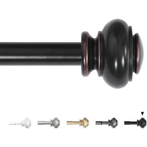 H.VERSAILTEX Curtain Rods for Windows 16.2 to 43.8 Inches 3/4 inch Diameter Adjustable Decorative Telescoping Curtain Rod with Brackets Heavy Duty Splicing Window Rods with Classic Finials, Black