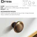 Antique Bronze Solid Brass Knobs for Cabinet 5 Pack Mid Centry Vintage Dresser Drawer Knobs 1-1/5" Diameter with 10 Screws