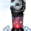 2026 NEW Portable Camping Misting Fan, 30000mAh Rechargeable Camping Fans with Remote & 2L Water Tank, 4 Timers, 4 Speeds, 2 Mist Modes, 120° Oscillation, for Golf Camping Beach Fishing & Workshops, Large