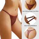 J-pone G-String Thongs for Women T-back Lace Hollow Out Low Waist Thongs Breathable Cheeky Sexy Underwear Panties 5Pack (L)
