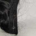 KooKaStyle Invisible Wire Hair Extensions with Transparent Wire Adjustable Size 4 Secure Clips Long Wavy Secret Hairpiece (24 Inch, Black)