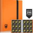 Card Binder 9 Pocket, Fabmaker 396 Pockets Trading Card Binder, Premium Collector Card Album for Standard Cards, Side Loading Card Collection Folder for MTG, TCG, Game Cards, Sport Cards, Orange