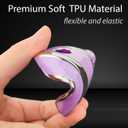 OLLEN Key Fob Cover with Ring, Fit for BMW 2023-2025~up New 5/7 Series 740i 760i X1 X2 X3 X5 X6 X7 XM IX IX3 I5 I7 ect, Full Protection Soft TPU Key Case, Purple and Silver