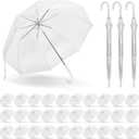 Clear Bubble Umbrellas, 48 Inch Windproof Transparent POE Dome Umbrella with Auto Open J-Handle, Large Umbrellas for Wedding Rain Golf Outdoor Photography Bridal Events, Christmas/Halloween Decorations