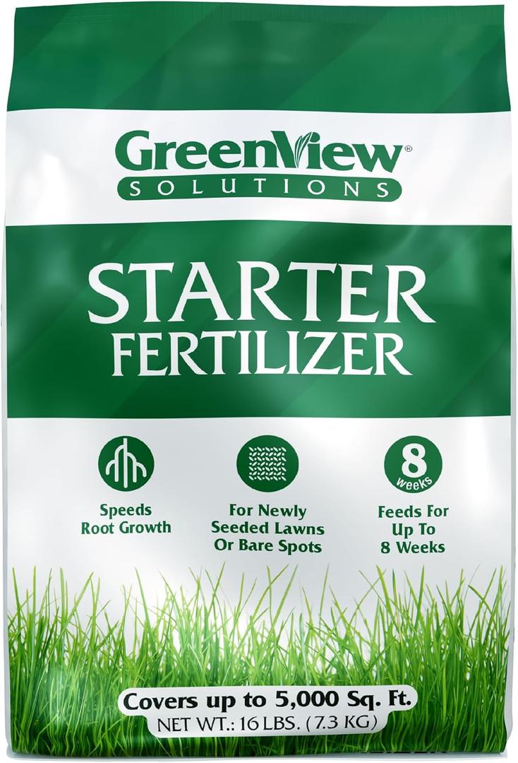 GreenView Solutions Starter Fertilizer, Lawn Fertilizer, 16 lb Bag (EXP 02/18/27)