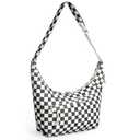 Neverwhy Crossbody Sling Bag for Women - Crescent Cross Body Hobo Bags Travel Shoulder Tote HandBags, Black and White