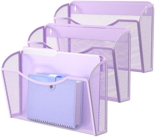 MINDEPOT Wall File Organizer,Hanging Wall Mounted File Folder Binder Holder Mail Organizer for Office,Home and School Supplies