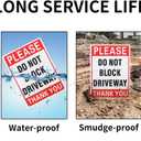 2 Pack Please Do Not Block Driveway Sign, 14"x 10" .040 Rust Free Aluminum – Reflective, UV Protected and Weatherproof