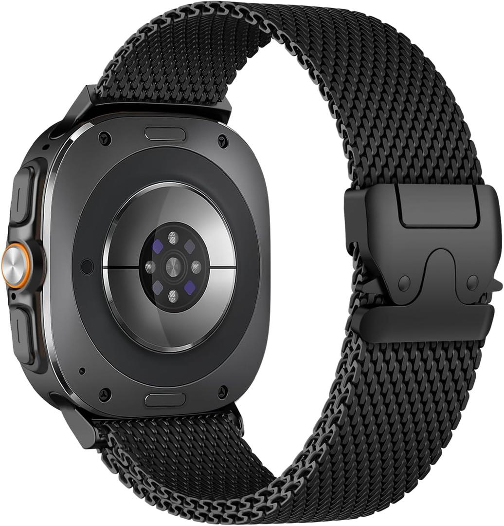 Milanese Loop Metal Bands for Samsung Galaxy Ultra Watch Band 2025/2024,Stainless Steel Magnetic/Parachute Mesh Titanium Strap Men Women for Samsung Galaxy Watch Ultra 47mm Band Correa Reloj