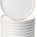 BTaT- White Porcelain Dessert Plates, 8", Set of 12, Christmas