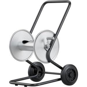 Hose Reel Cart with Wheels, Metal Heavy Duty Water Hose Reel Cart 200 ft Hose Capacity, Garden Water Hose Carts Mobile Tools with 2 Wheels For for Garden Watering, Car Washing