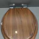 Round Toilet Seat Molded Wood Toilet Seat with Quietly Close and Quick Release Hinges, Easy to Install also Easy to Clean by Angol Shiold (Round, Natural)