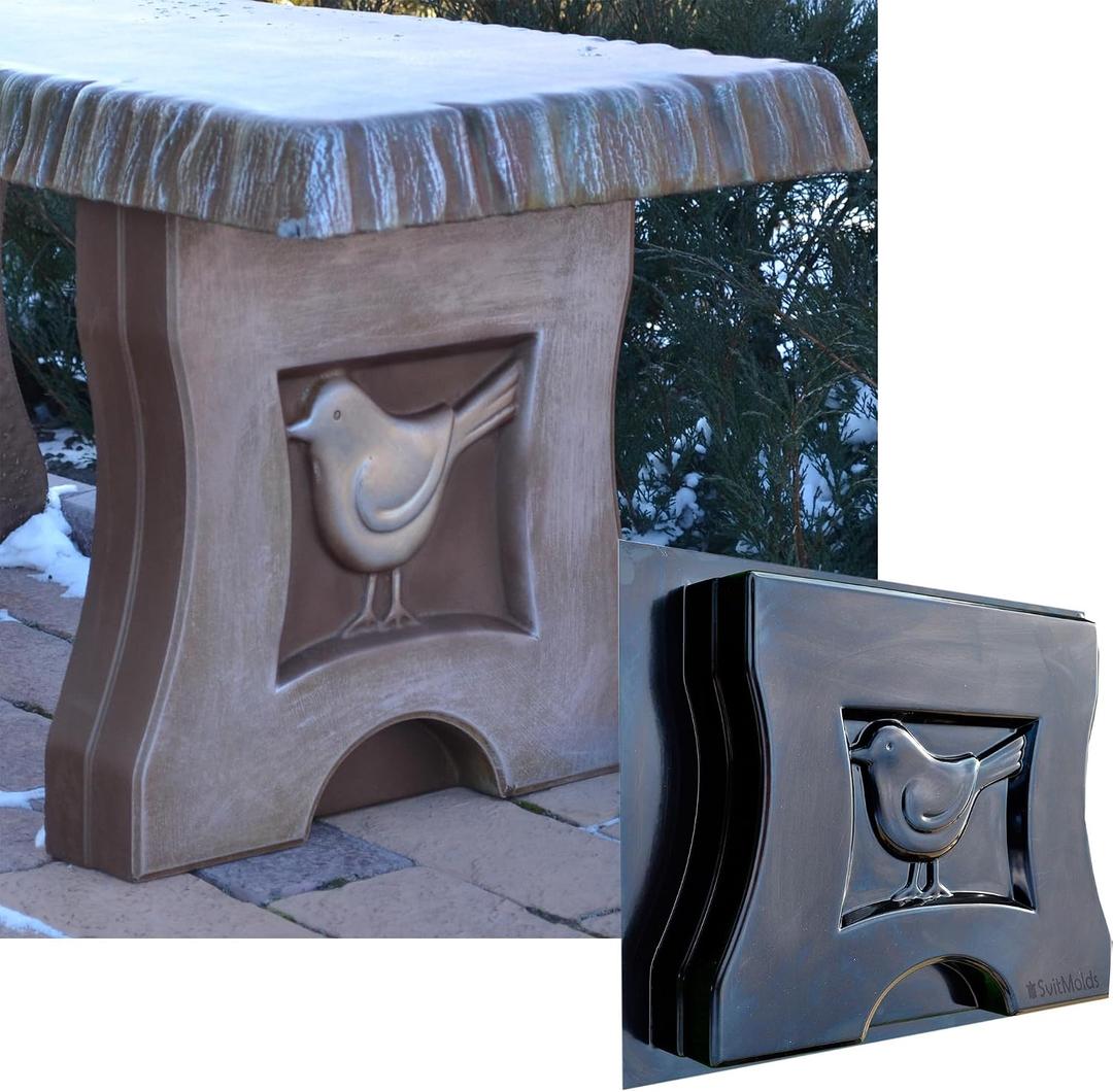 SvitMolds Mold Bench Leg Mould Concrete Garden Benches #B01, 16.14 X 14.76 X 3 Inches