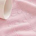 ZeeMart Linen Checked Table Cloth 60x84 Inches (Fit 5ft, Narrow Fit 6ft Rectangle Table), Farmhouse Style Plaid Embroidered Water Resistant Table Cover, Pink