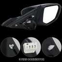 Right Passenger Side Mirror for 2016-2021 Honda Civic Rear Door Mirror Paintable Manual Folding Power Mirror Non-Heat 3 Pins HO1321283 76208TBAC03ZA,Black