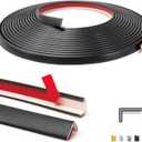 Art3d 20ft Outside Vinyl Corner Trim Peel and Stick for Tile and Wall Edges, Furniture Decoration Black