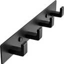 GWAAZXGZ Black Coat Rack Wall Mount - 12.5 inch Modern Metal Hook Rail with 4 Right-Angle Hooks, Drill-Mounted Organizer for Coats, Hats, Bags in Entryway, Bathroom, Bedroom (1 Pack)