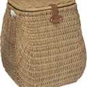 KOUBOO Wicker Rattan Laundry Hamper with Lid, Stylish Woven Basket for Laundry, Towels Blankets, Dirty Clothes, Ideal for Bedroom, Bathroom, Brown