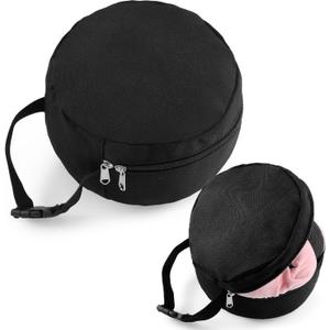 1 Pcs Travel Neck Pillow Bag Compact Travel Neck Carrying Case Bag for Airplane Train Journey Quick Release Clasp Attaches to Luggage Purse Backpack, Pillow Not Included (Black)