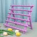 Braid Rack 60 Spools for Hair Standing Braid Hair Extension Rack Stand, Hair Separator Stand Hair Extension Holder for Stylists (Light porple)