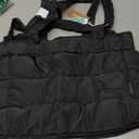 BAGSMART Tote Bag for Women, 22L Puffer Gym Bag for 40oz Tumbler, Work Tote Handbag for Travel Yoga College, Black