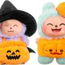 2 Sets Halloween Doll Clothes for 17 cm Doll Cute Pumpkin Costume Outfit Set Fits 6.7 Inch Clothes Accessories for Holiday Daily Costume