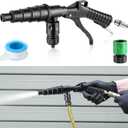 Coolant System Flush Gun, Lever Action Heater Core Flush Kit, Radiator/Cooling System Flusher, Air and Water Combo Flushing Set with Nozzles for 19-40 mm Hoses