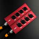 2 x 4 Channel 3 Pin Multi Network XLR Cable Breakout XLR Male and 6.35 1/4" TRS Stereo Female Over RJ45 Ethercon Cable Extender for Stage Lighting and Recording Studio (Red, XLR M - XLR/6.35 F)