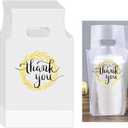 200 Pcs Handle Drinking Poly Bags Single Cup Clear Plastic Packaging Carriers Take Out Delivery for Beverage Coffee Juice Milk Tea Stores 11 X 6.3 Inch