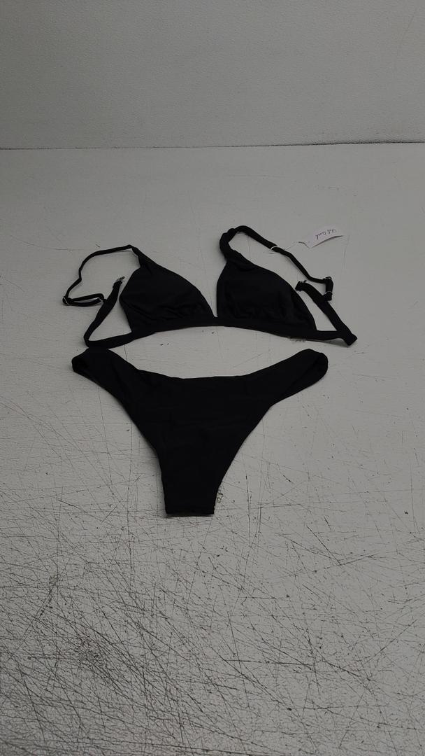 Edelqual Women's High Waisted Bikini Sets Tummy Control Swimsuit 2025 Collection Color Block Two Piece Bathing Suit (L, Black