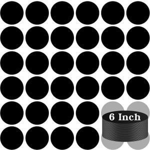 IKAYAS 36Pcs Black Floor Dots Vinly Stickers for Classroom, 6Inch Removable Colored Markers for Kids, Waterproof Adhesive Decals