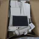 KEIKI Makeup Vanity Desk with Sliding Mirror and Lights, Small Vanity Table with 4 Drawers, Power Outlets, Hair Dryer Holder, Bedroom Dressing Table with Cushioned Stool & Shelves for Girl, White (29.2 inches)