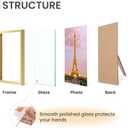 upsimples 8x10 Picture Frame Set of 3, Made of High Definition Glass for 8 x 10, Wall and Tabletop Display Thin Border Photo Frames for Home Decor, Gold