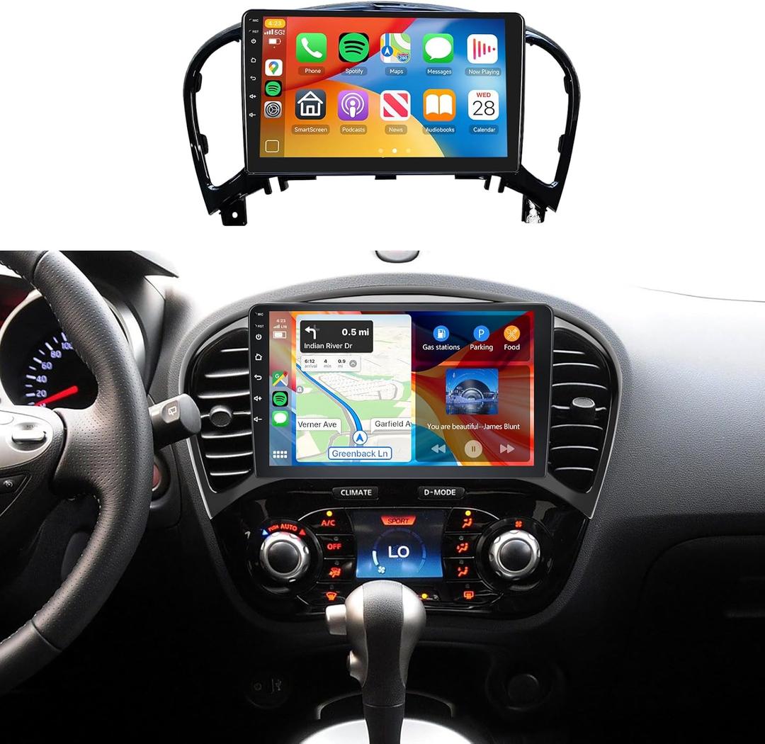 Car Radio Stereo for Nissan Juke 2011-2016 2+64G, 9" Touch Screen/Android 13/Wireless CarPlay/Android Auto/DSP EQ/GPS Navigation/WiFi/Bluetooth/FM/RDS/SWC/HD Backup Camera
