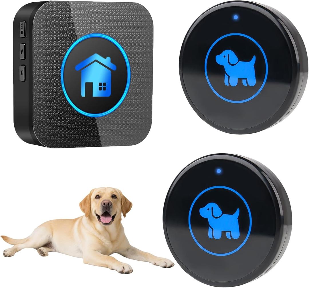 Dog Door Bell, Wireless Dog Doorbells for Potty Training  Dog Bells to Go Outside, 1000Feet Range, Waterproof Button, 55 Melodies & 5 Notification Modes