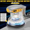 Cordless Orbital Sander Compatible For Dewalt 20V 60V, Electric Orbit Sander with Brushless 12000 RPM 6 Variable discs Speed Sander Machine With Dust Collector for Woodworking Sanding (No Battery)