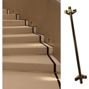 HIYOUGO 28" Stair Rods, Oval Finial Runner Rods for Fixed Stair Carpet